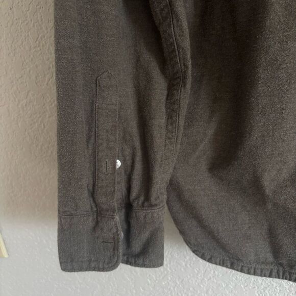 Everlane Mens Size Extra Large Olive Green Cotton Flannel Button Down Shirt - Picture 6 of 13